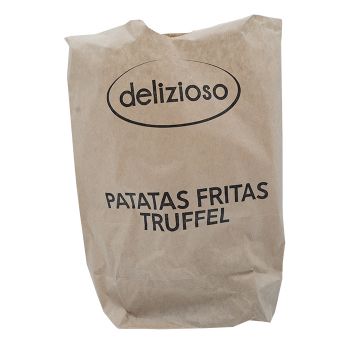 Heerlijke Patatas Fritas Truffel Chips van Delizioso in papieren zak
